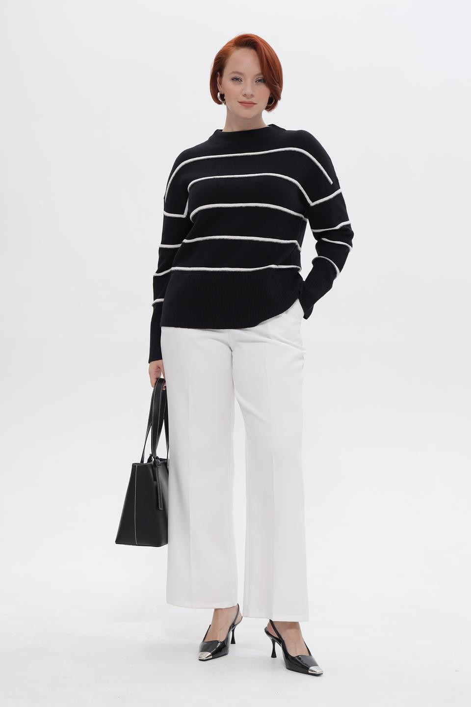 Пуловер Lebek в полоску