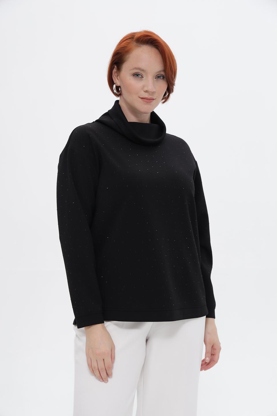 Пуловер Lebek с пайетками черный