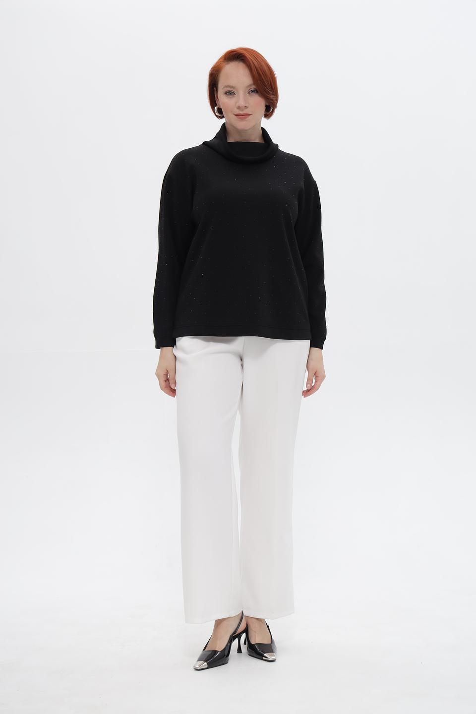 Пуловер Lebek с пайетками черный