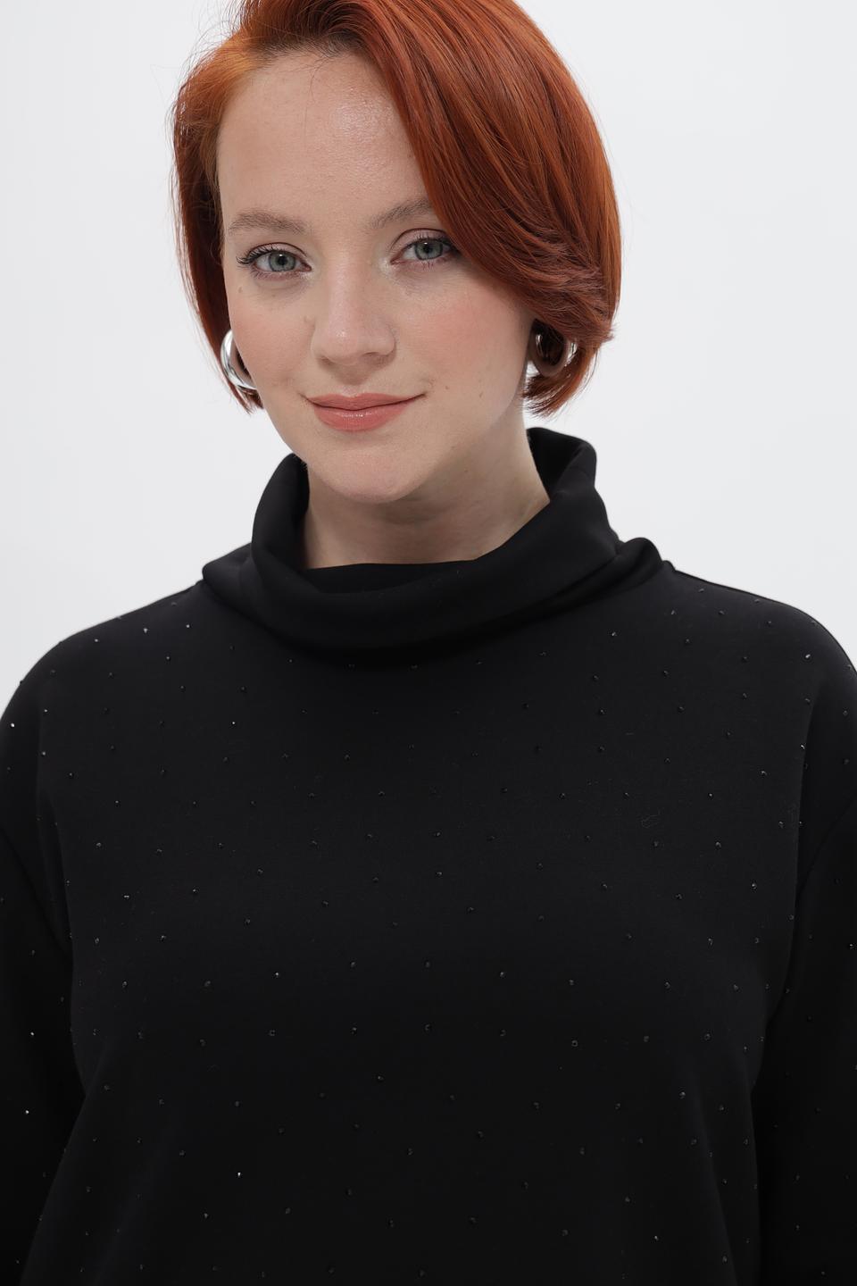 Пуловер Lebek с пайетками черный