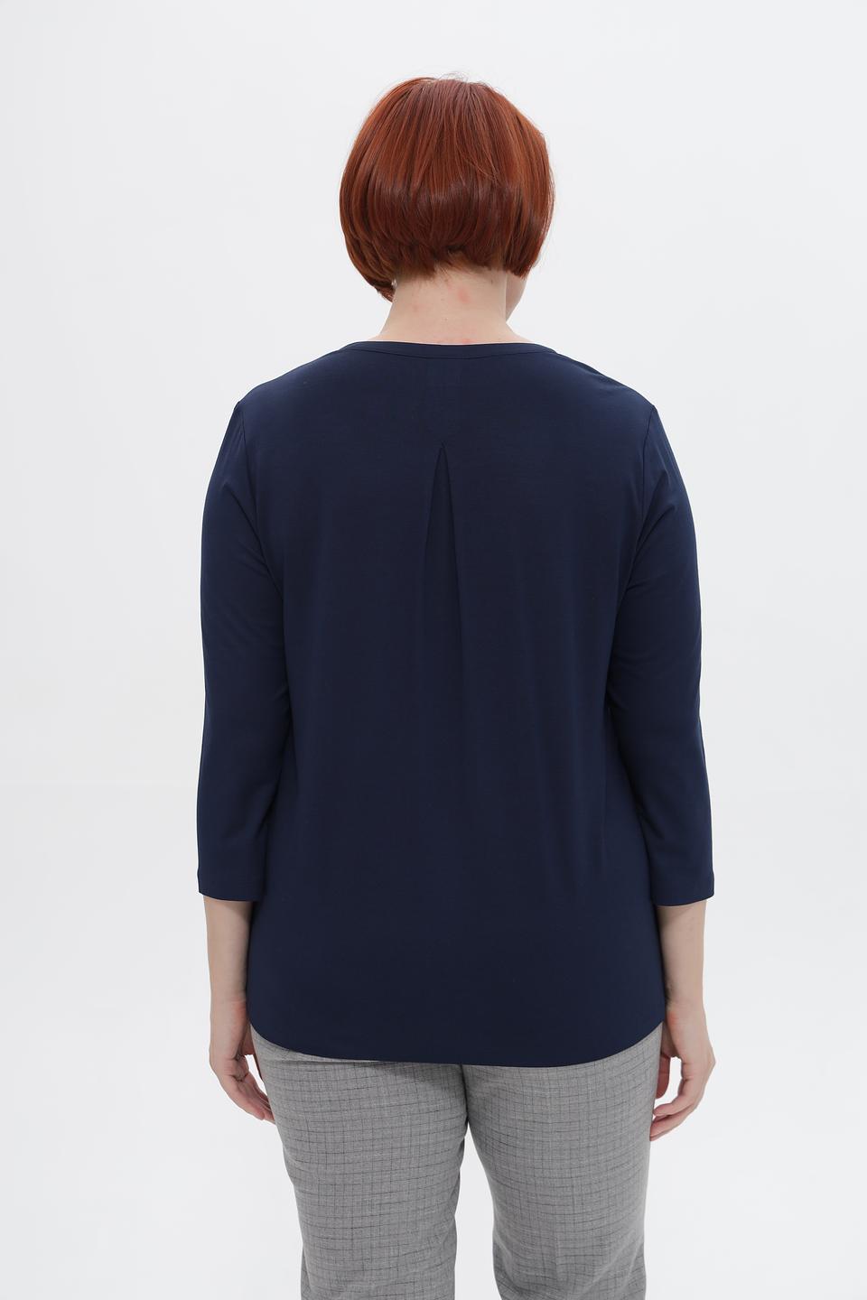 Блуза Rabe collection темно-синяя с карманами