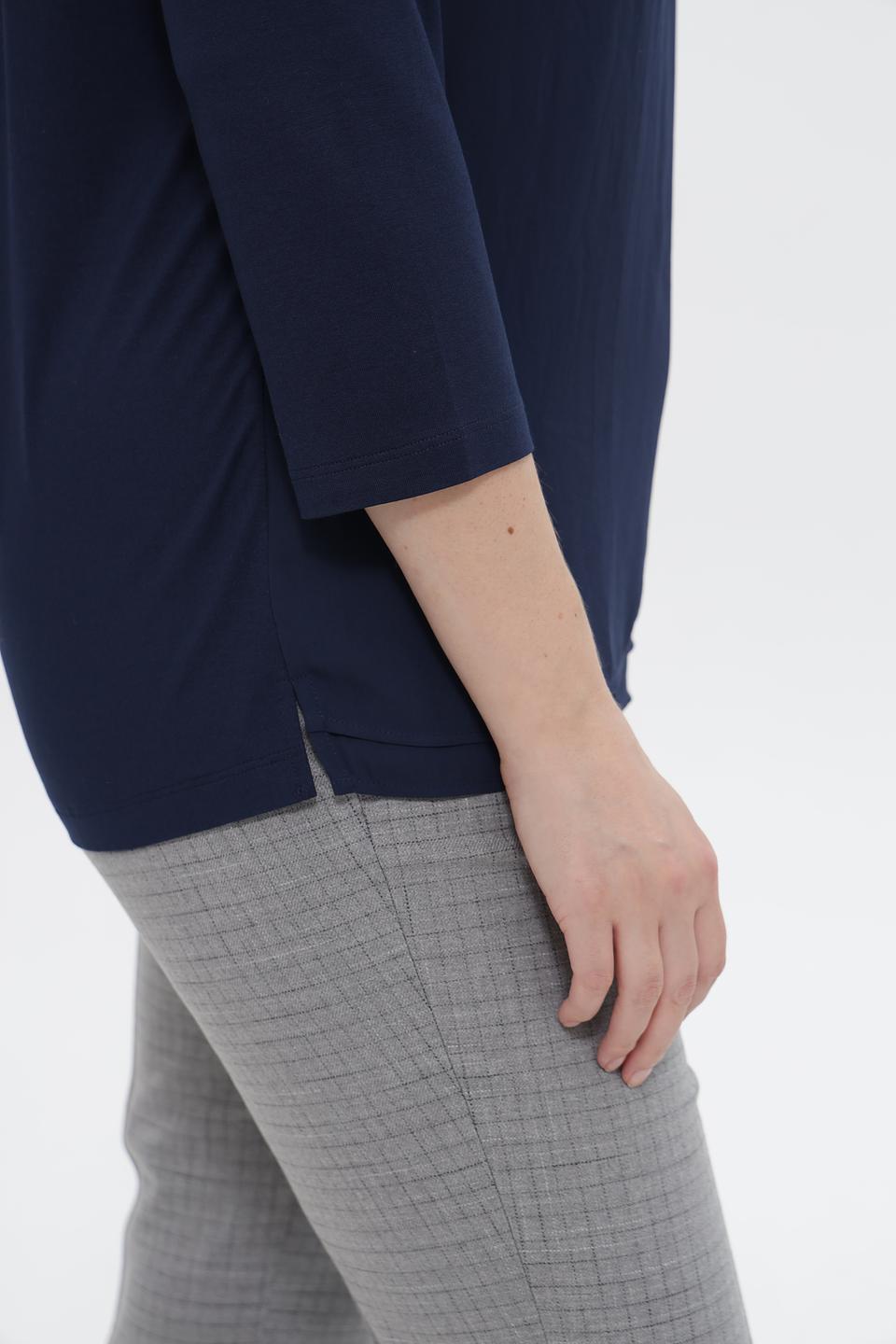 Блуза Rabe collection темно-синяя с карманами