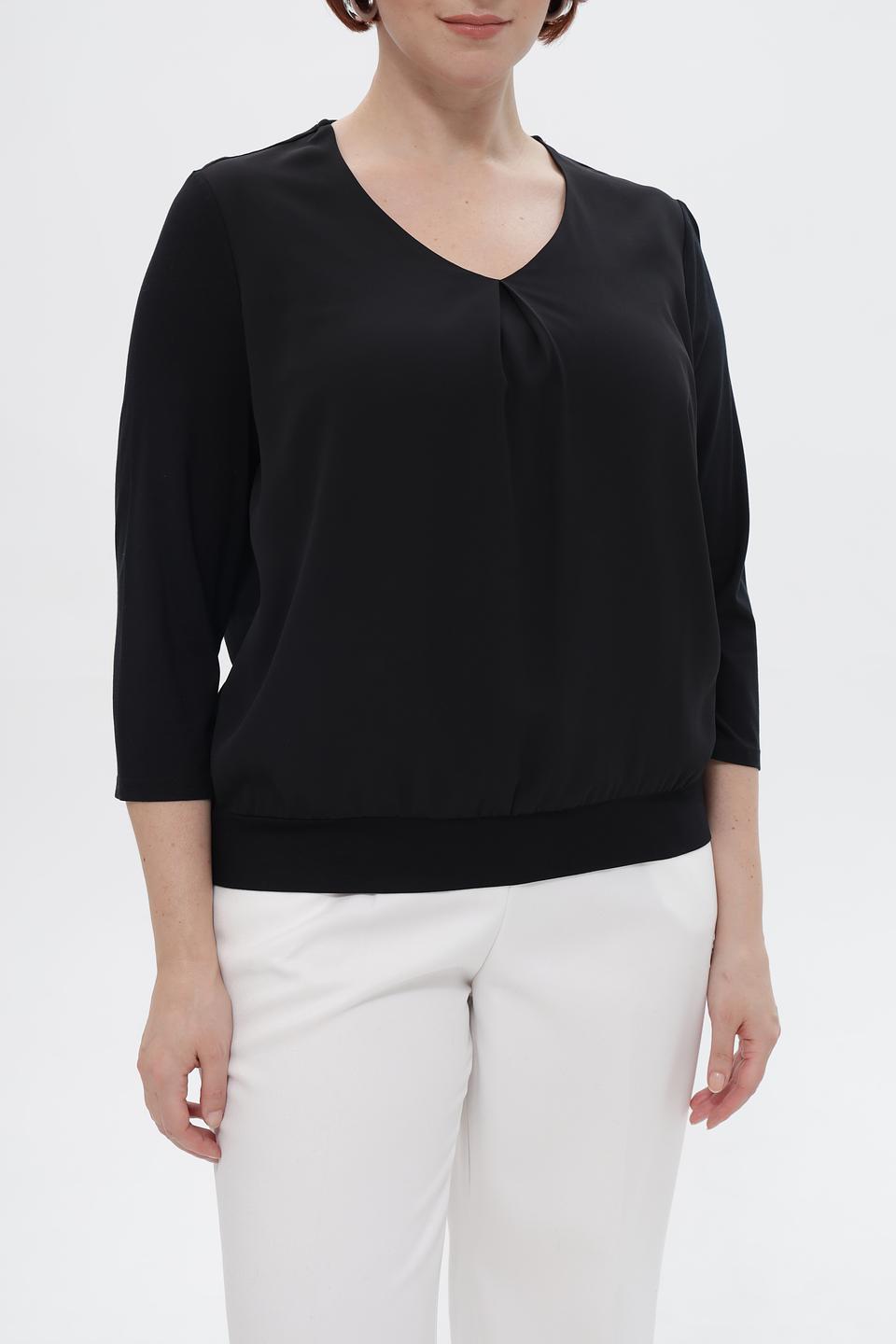Блузка Frank Walder черная с V-образным вырезом
