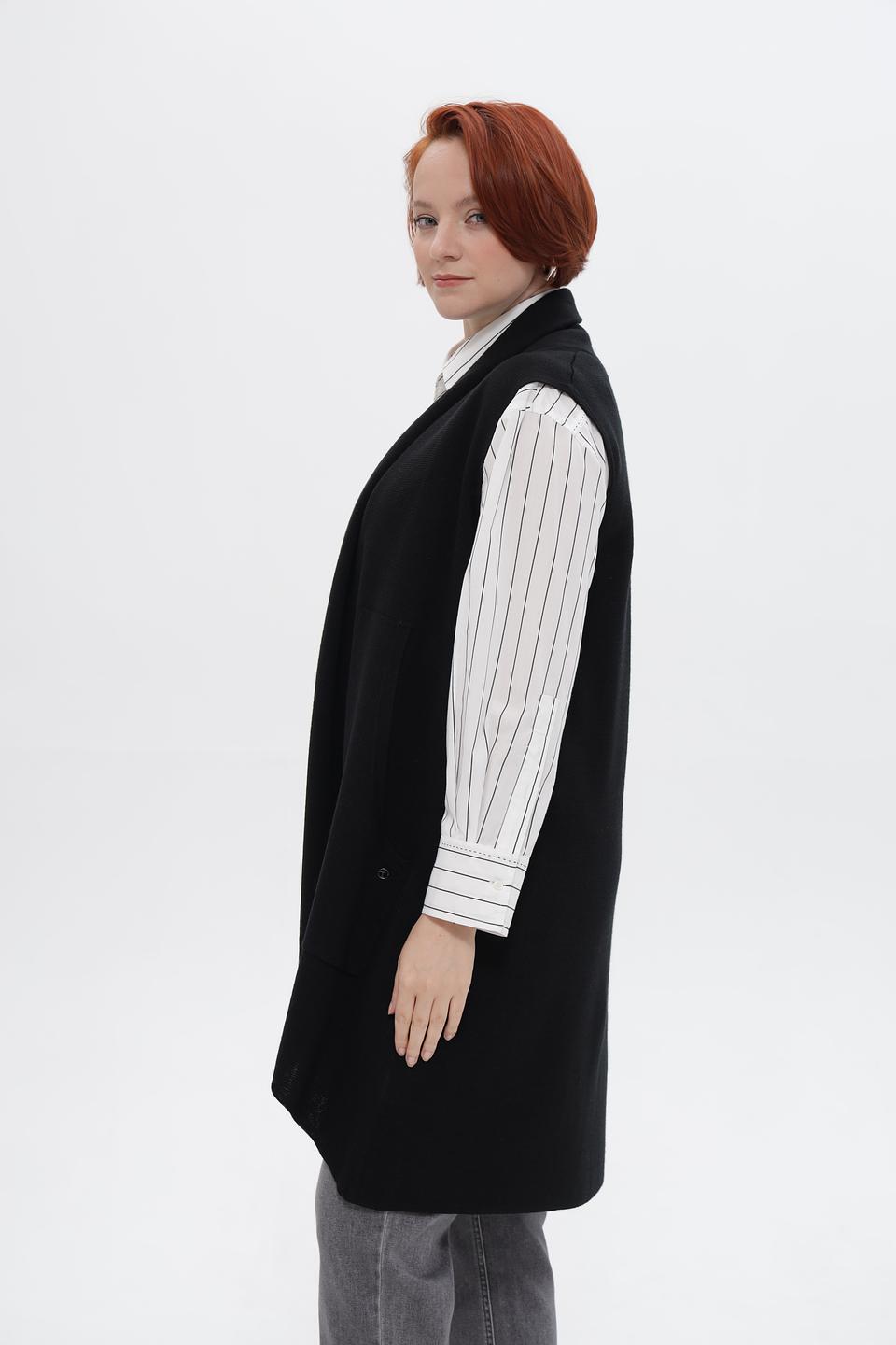 Жилет Frapp черный удлиненный