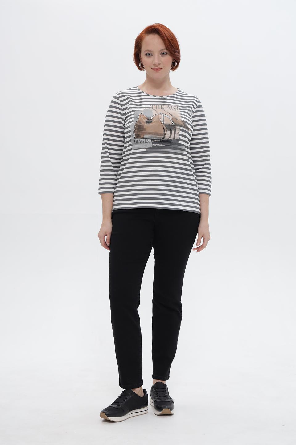 Футболка Rabe collection в полоску с принтом