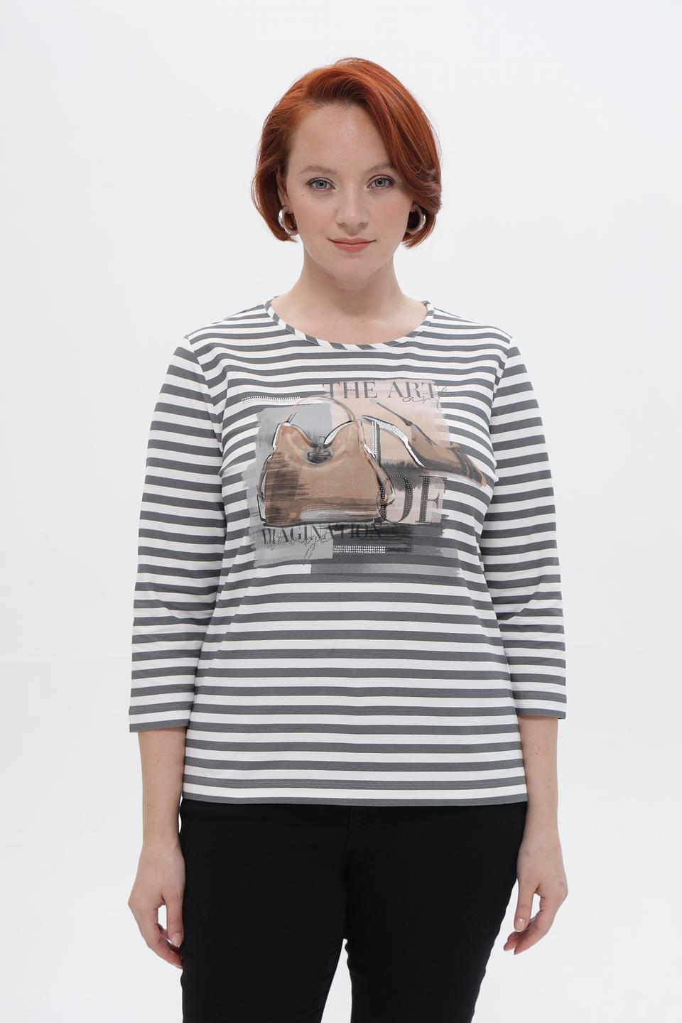 Футболка Rabe collection в полоску с принтом