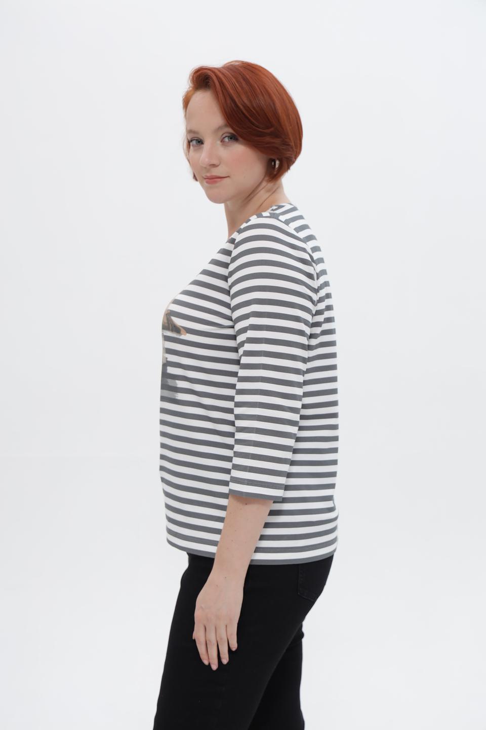 Футболка Rabe collection в полоску с принтом