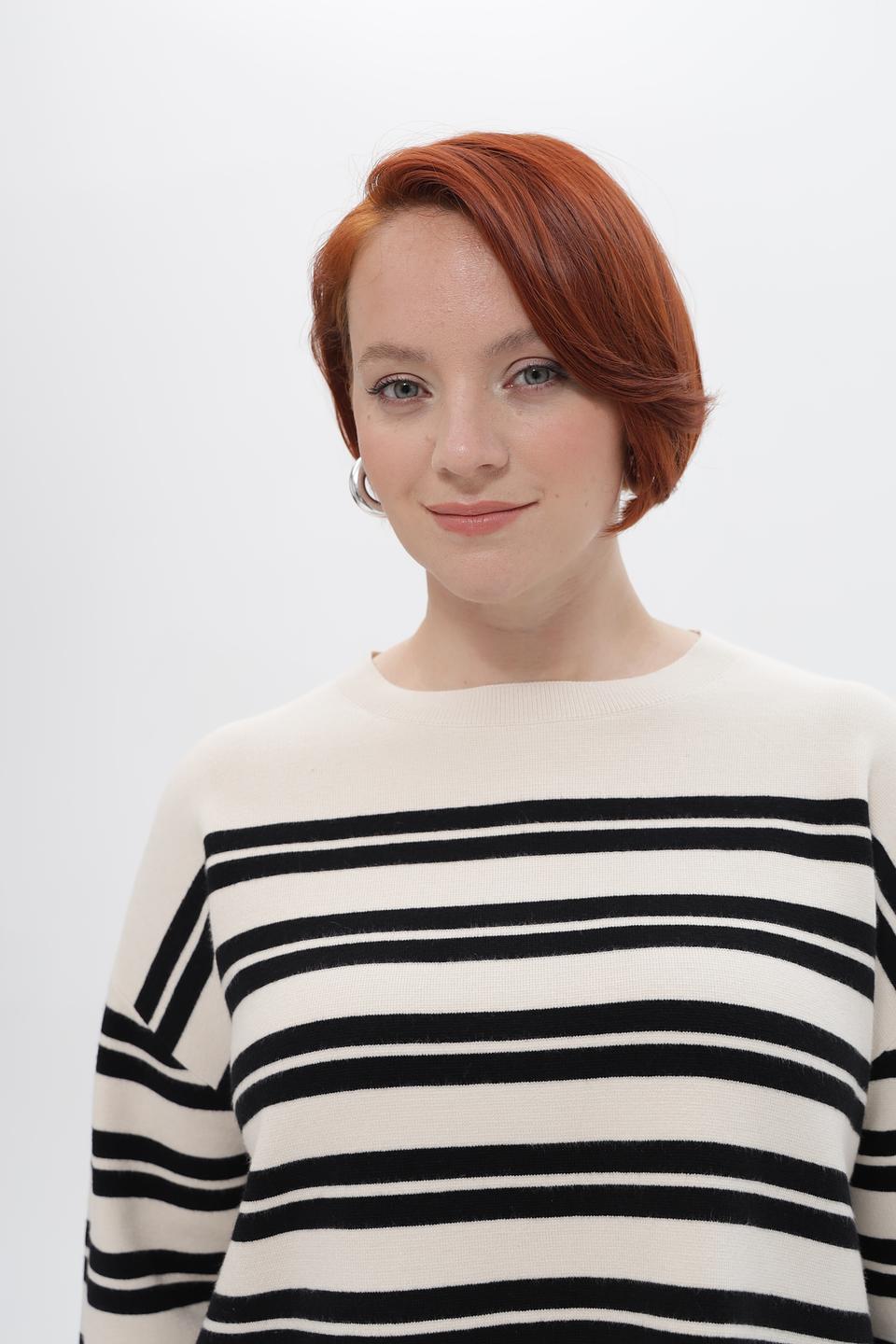 Пуловер Lecomte в полоску