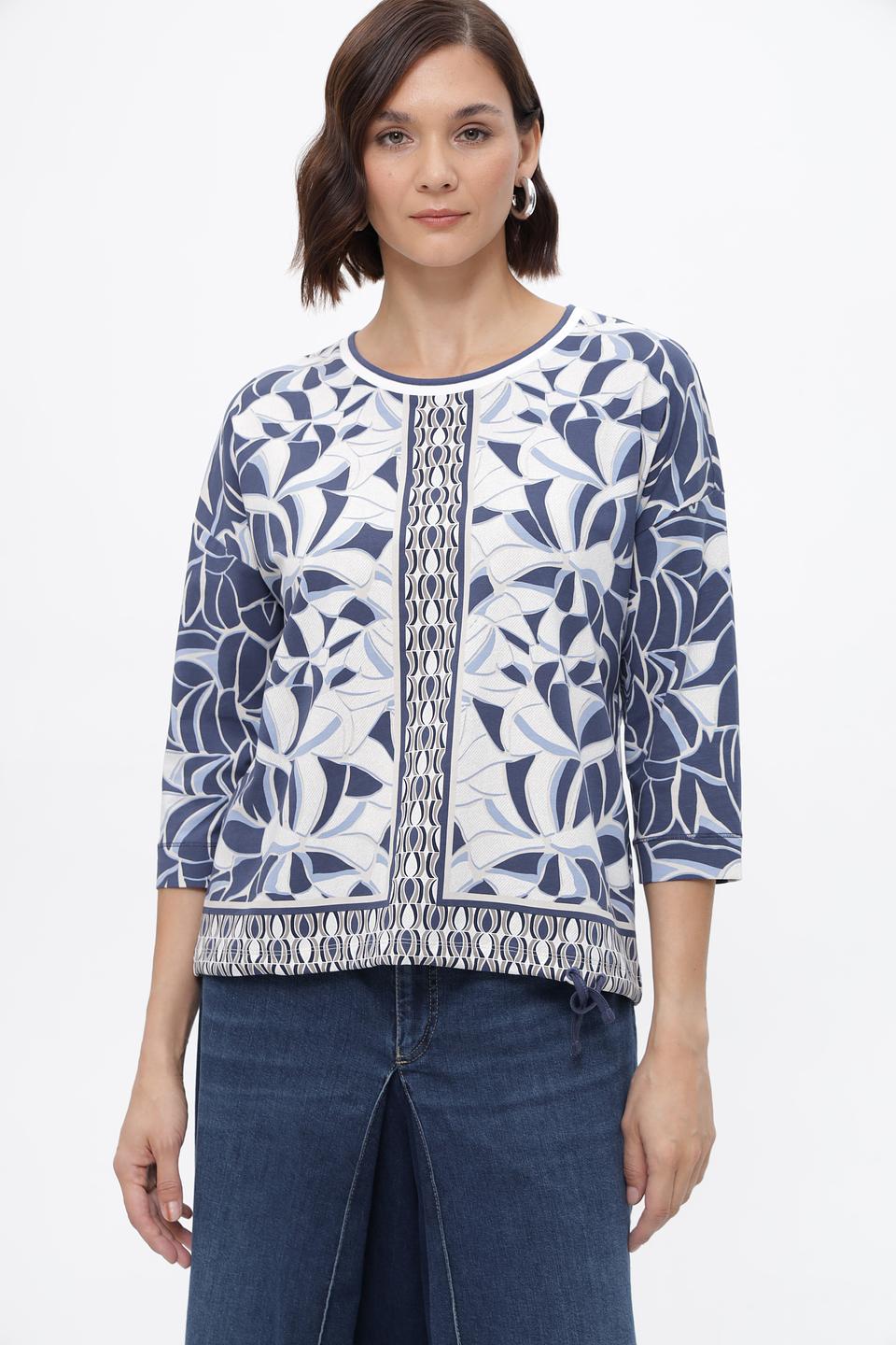 Блуза Olsen с принтом синий