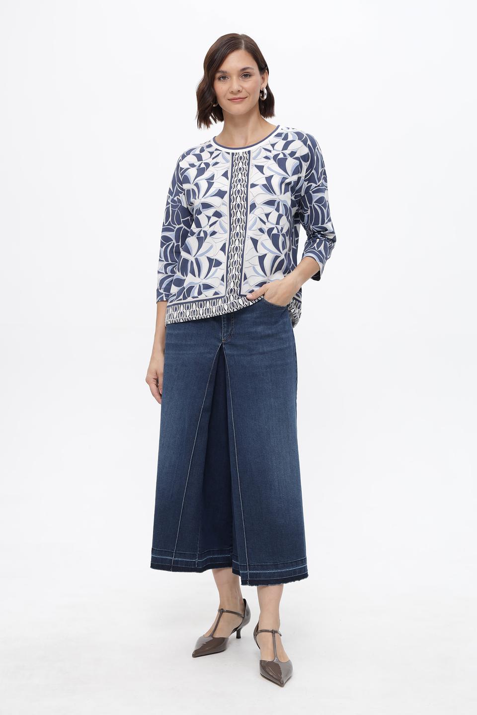 Блуза Olsen с принтом синий