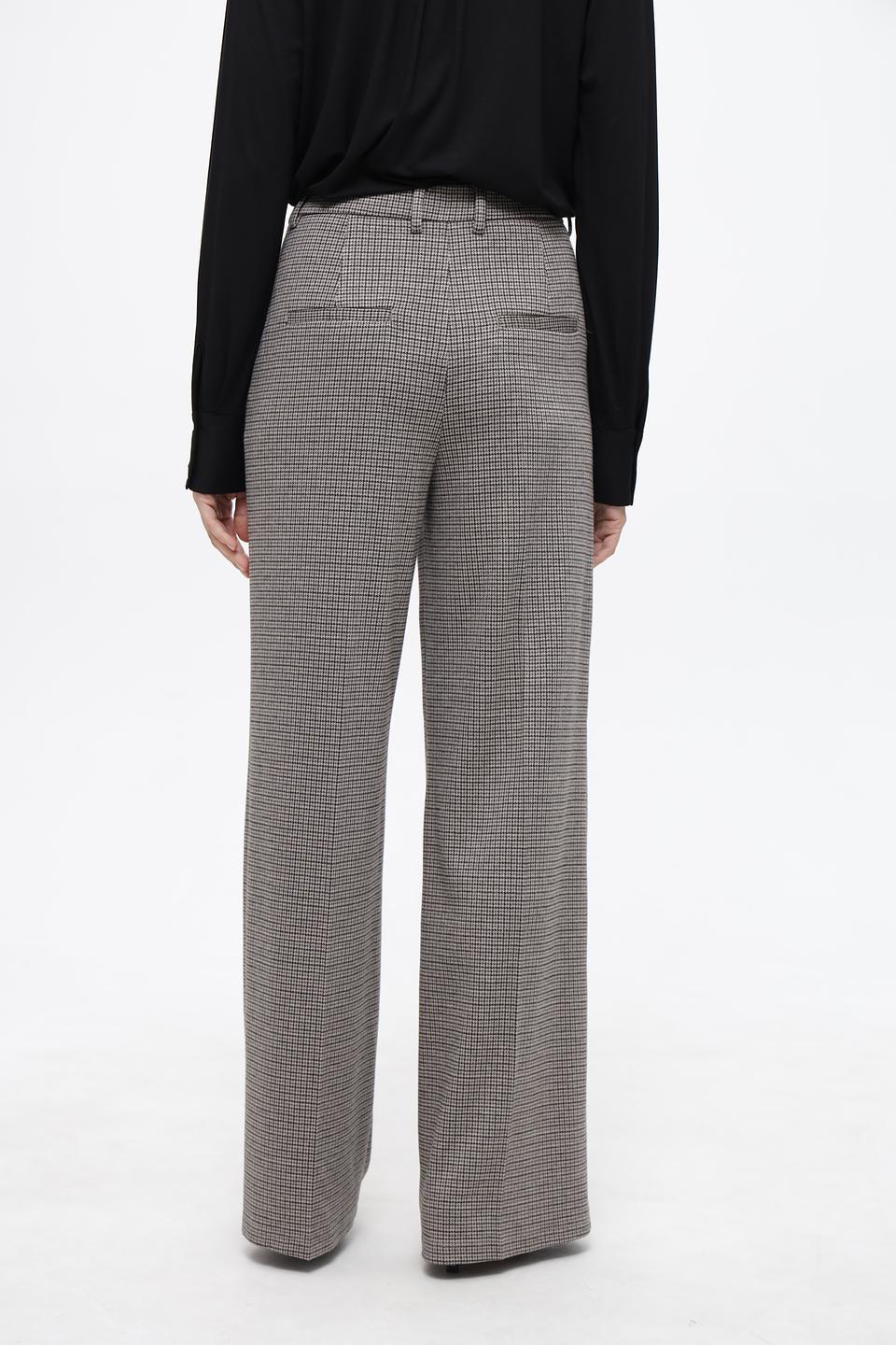 Брюки клеш Oui в клетку