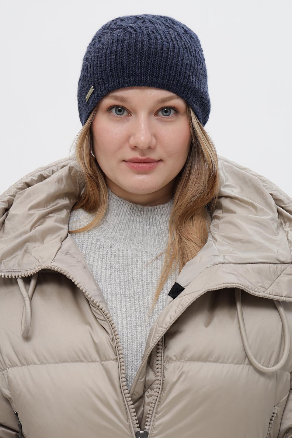 Шапка Seeberger вязаная синяя