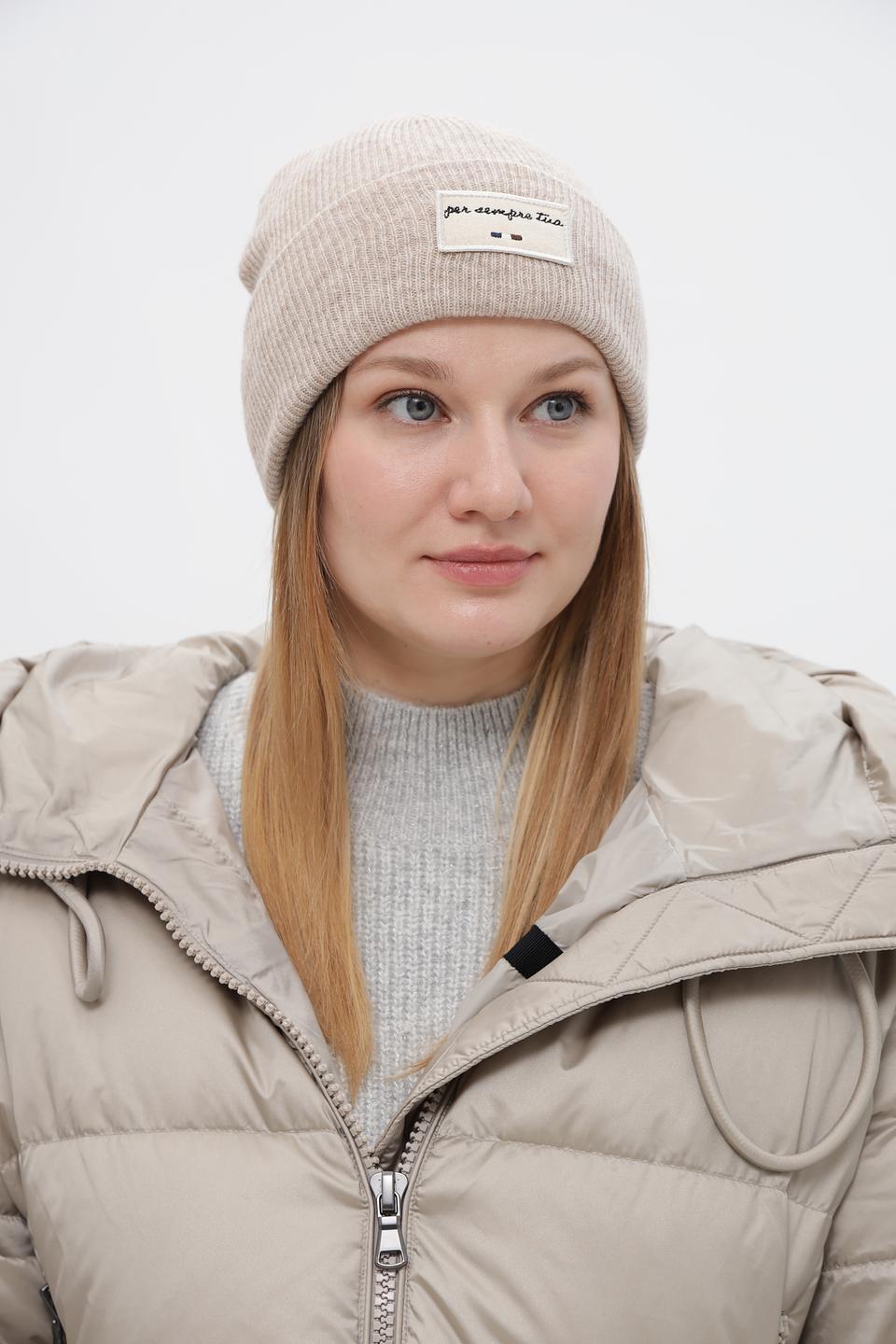 Шапка Bugatti вязаная бежевая