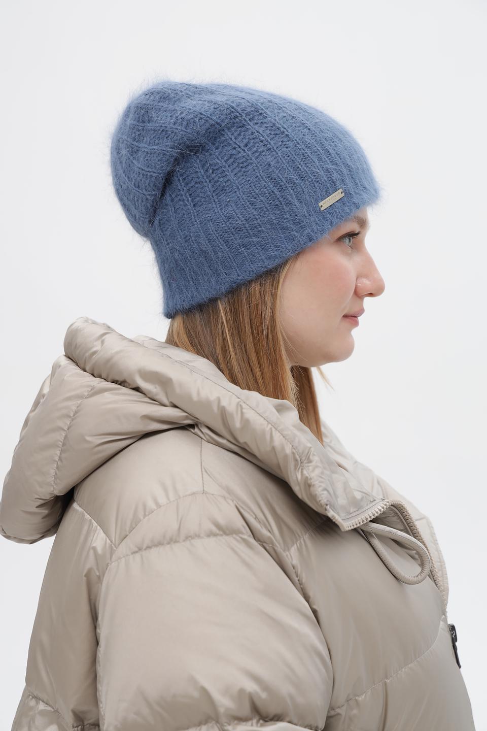 Шапка Seeberger вязаная голубая