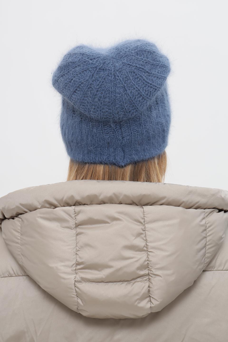 Шапка Seeberger вязаная голубая