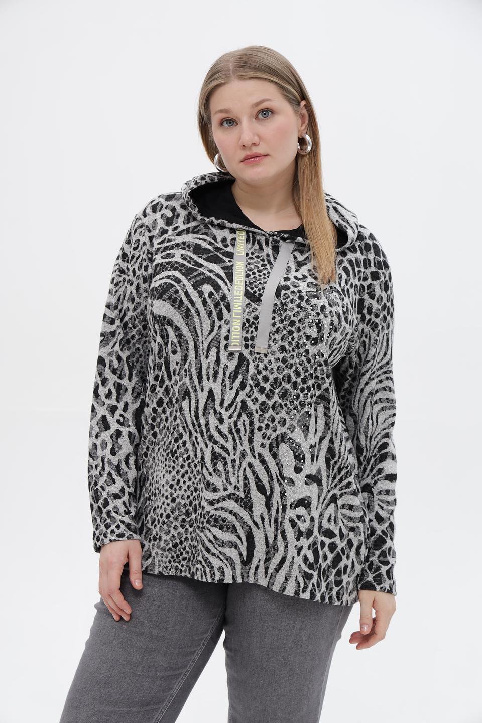 Пуловер с капюшоном Doris Streich с принтом