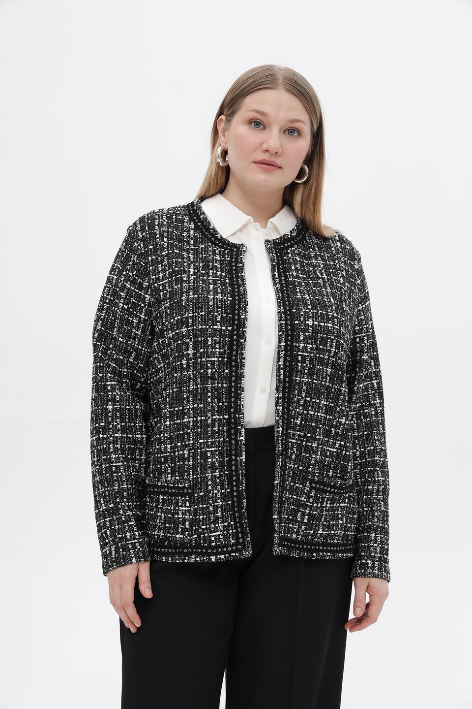 Жакет Lebek клетчатый черный