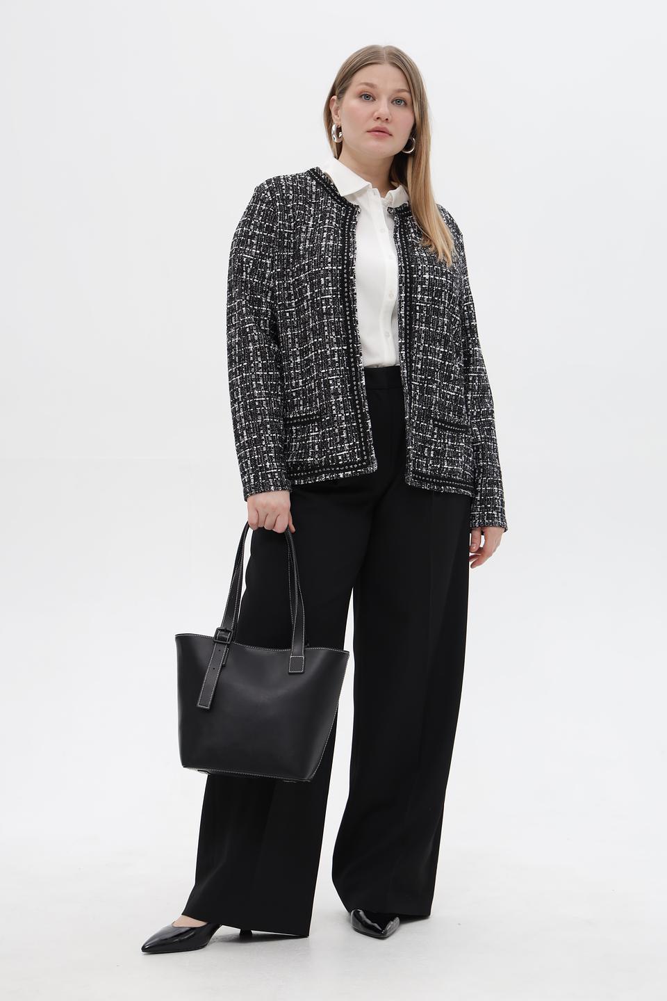 Жакет Lebek клетчатый черный