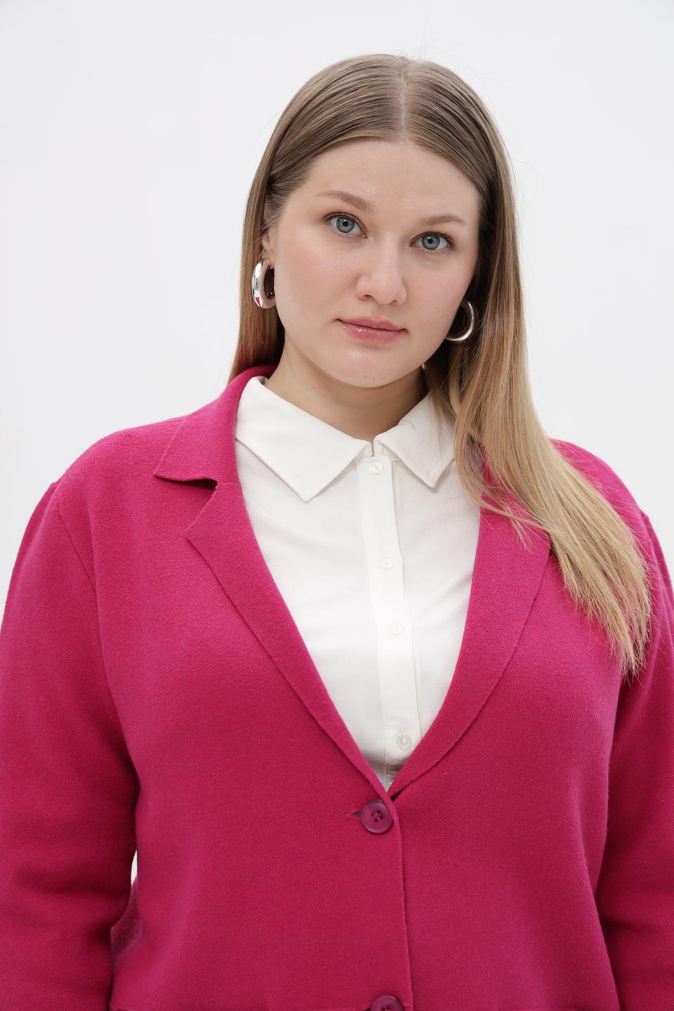 Жакет Lebek вязаный фуксия