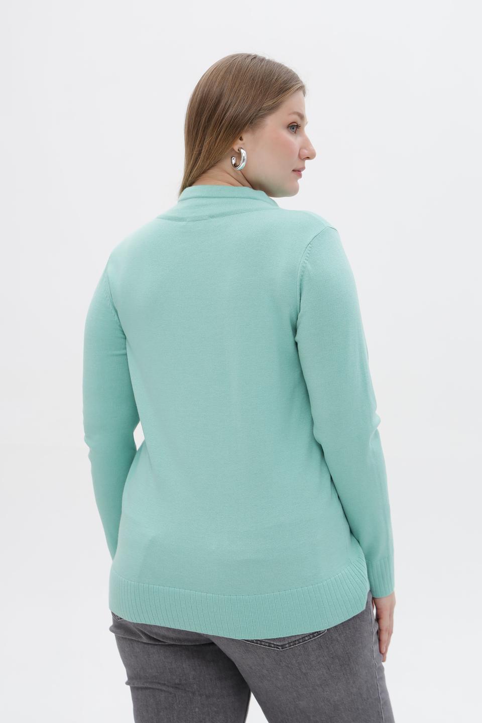 Пуловер Lebek с завязками мятный