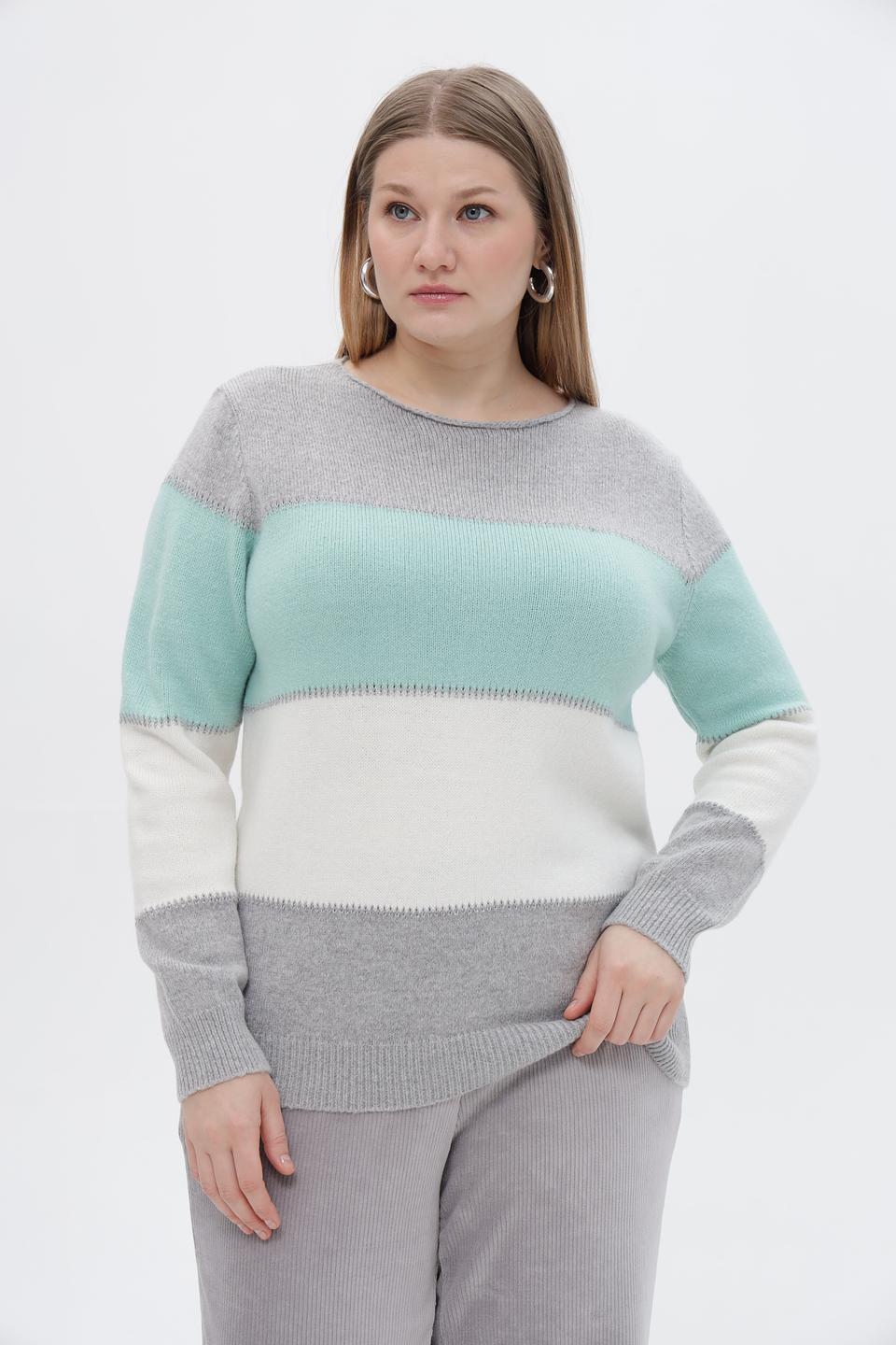 Пуловер Lebek полосатый