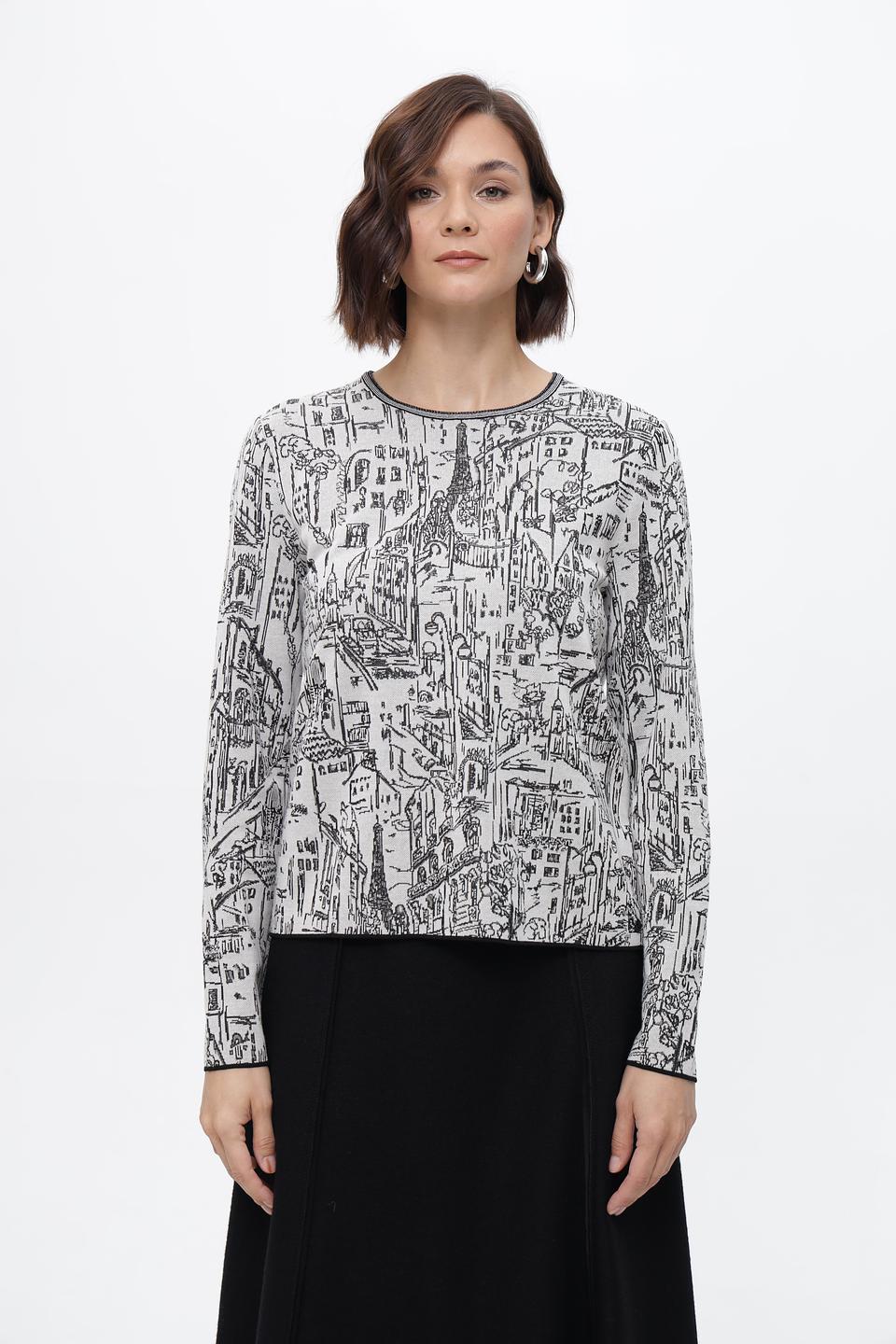 Пуловер Marc Cain с принтом