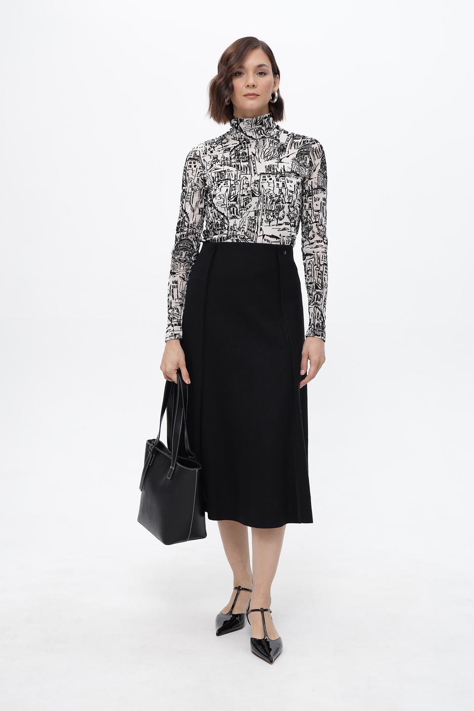 Юбка Marc Cain черная шерстяная