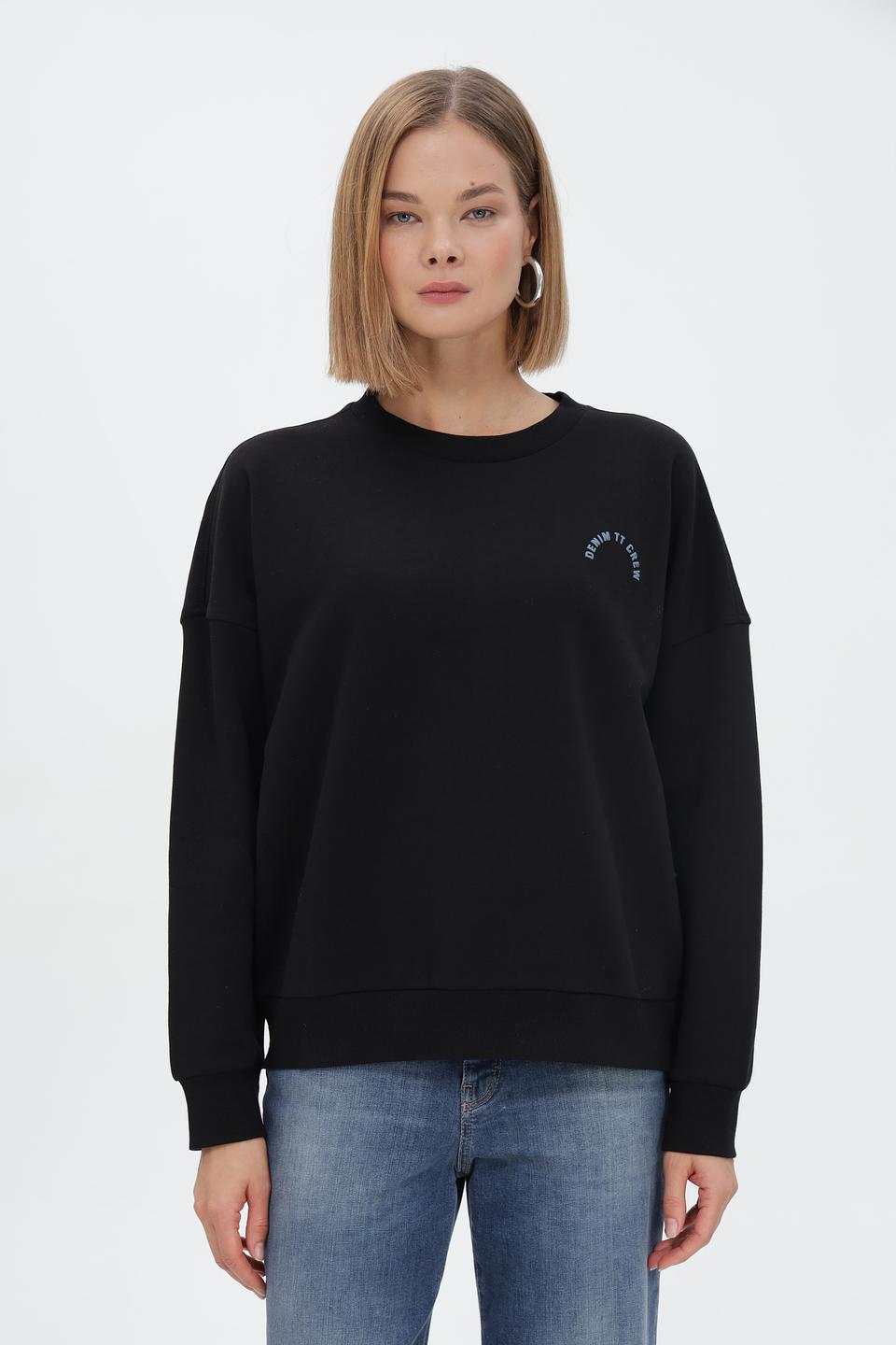 Пуловер Tom Tailor Denim Crew чёрный