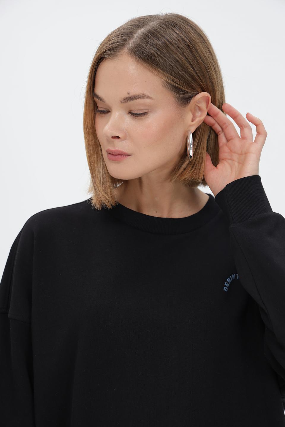 Пуловер Tom Tailor Denim Crew чёрный