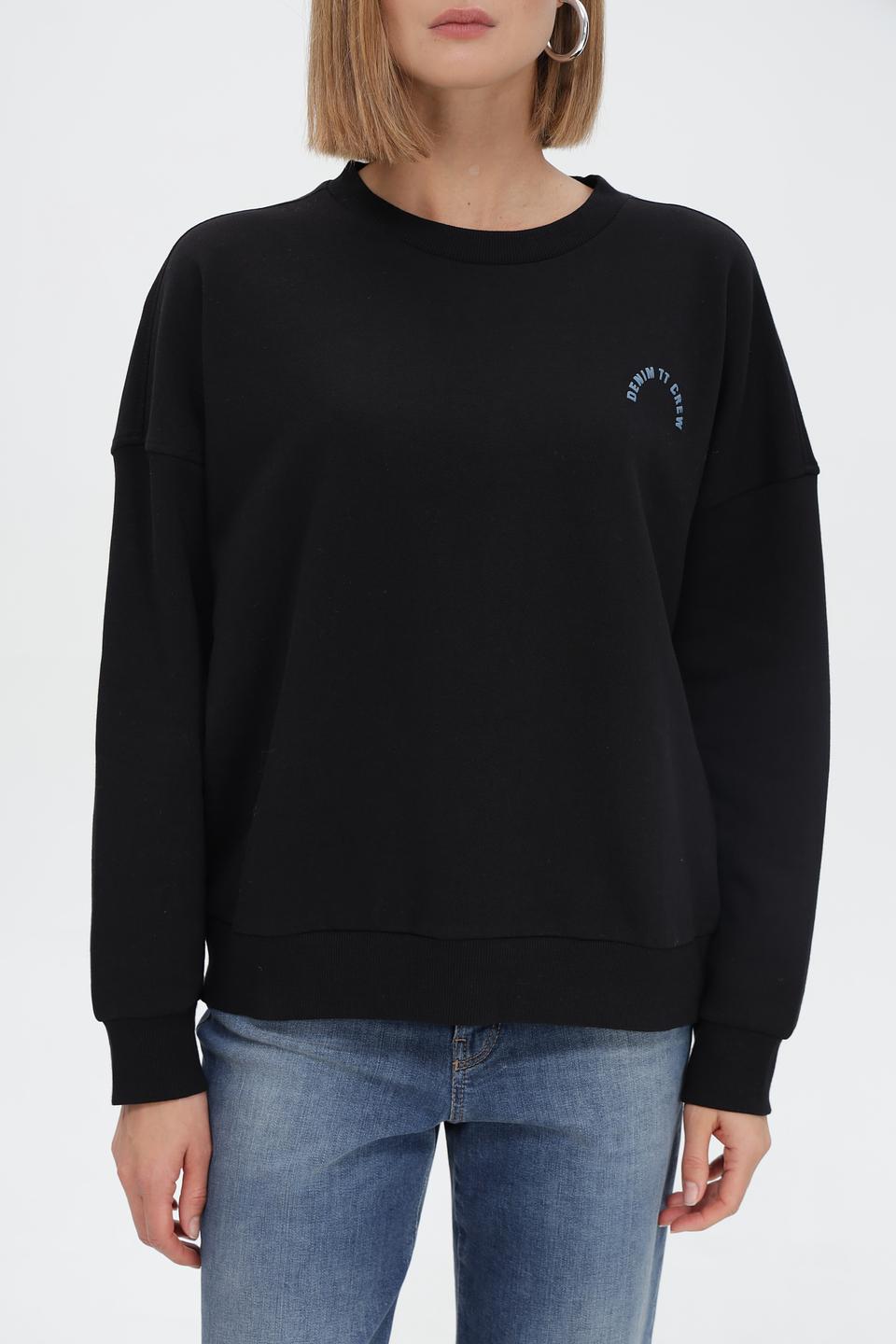 Пуловер Tom Tailor Denim Crew чёрный