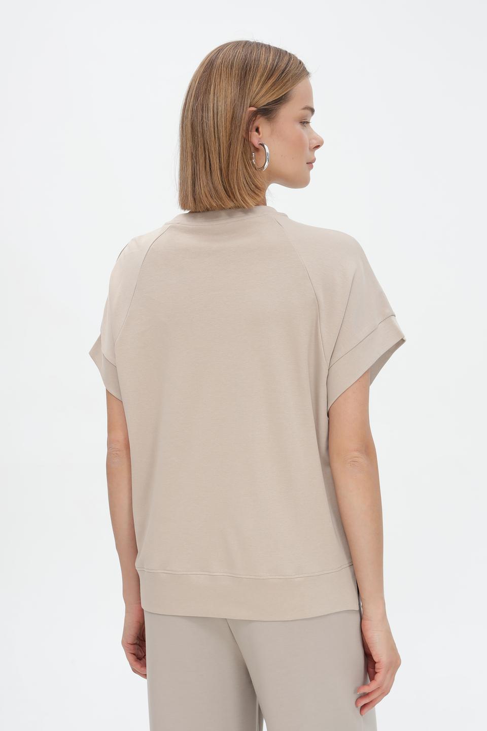 Футболка Tom Tailor с вышивкой бежевая