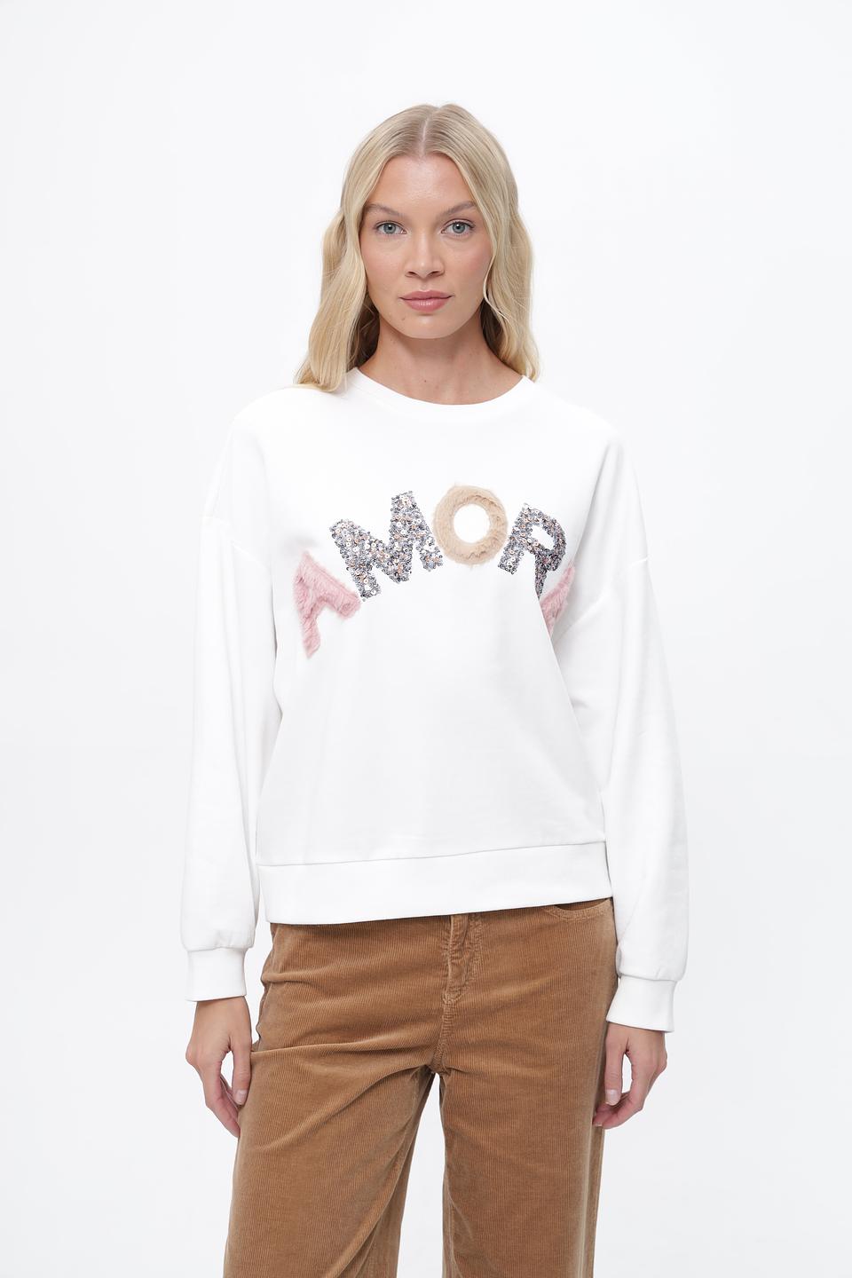 Пуловер More and More с надписью