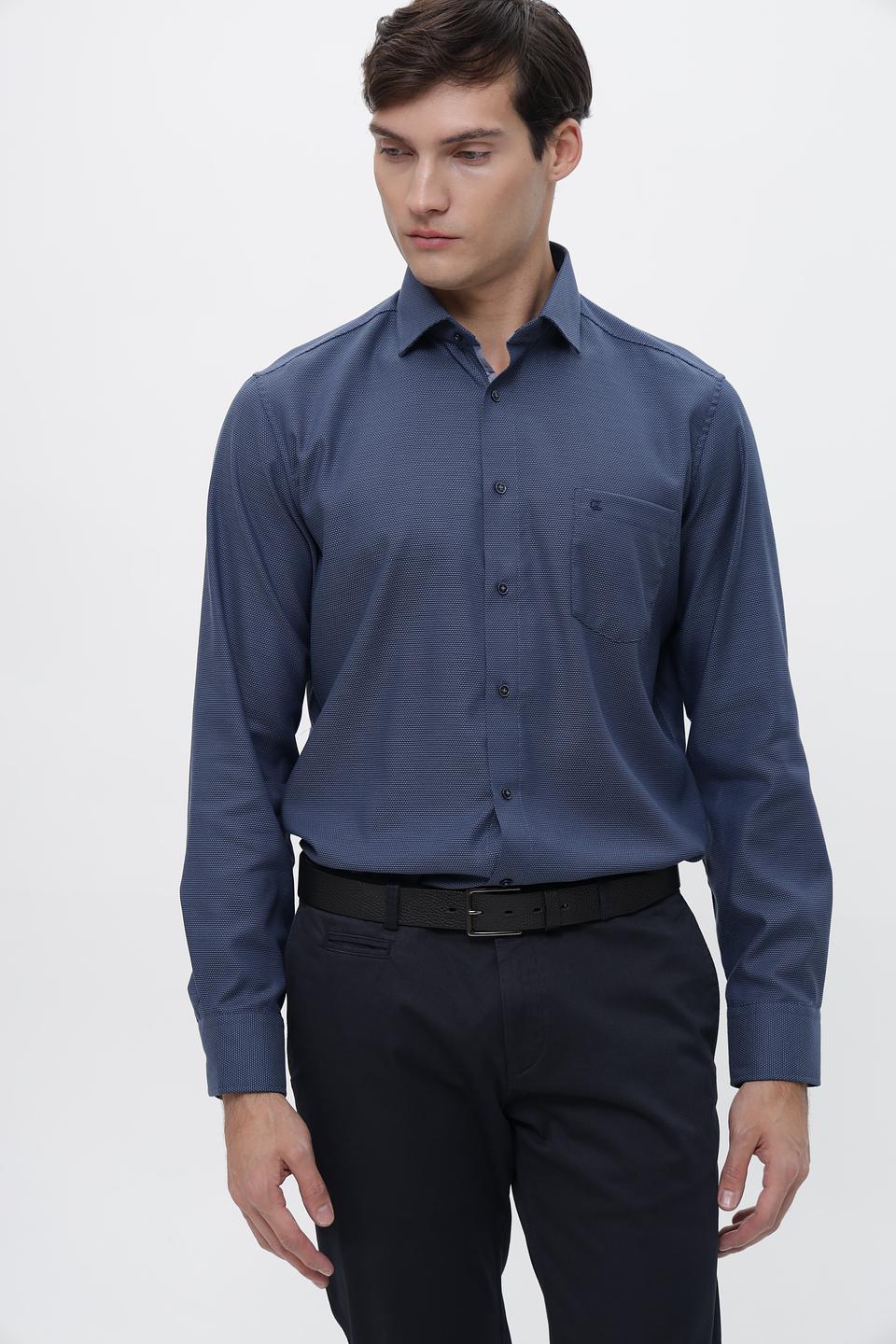 Рубашка Casa Moda синяя с длинным рукавом