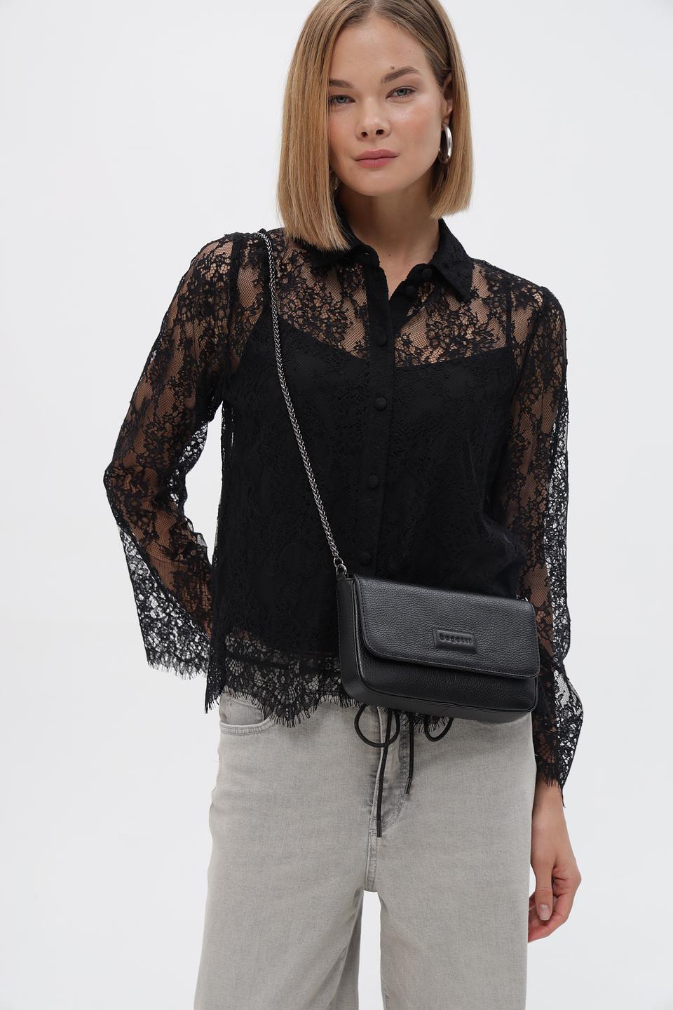 Сумка Bugatti кожаная черная