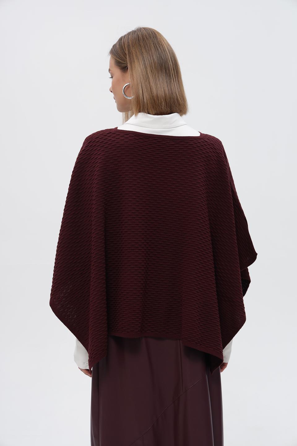 Пончо Steilmann вязаное бордовое