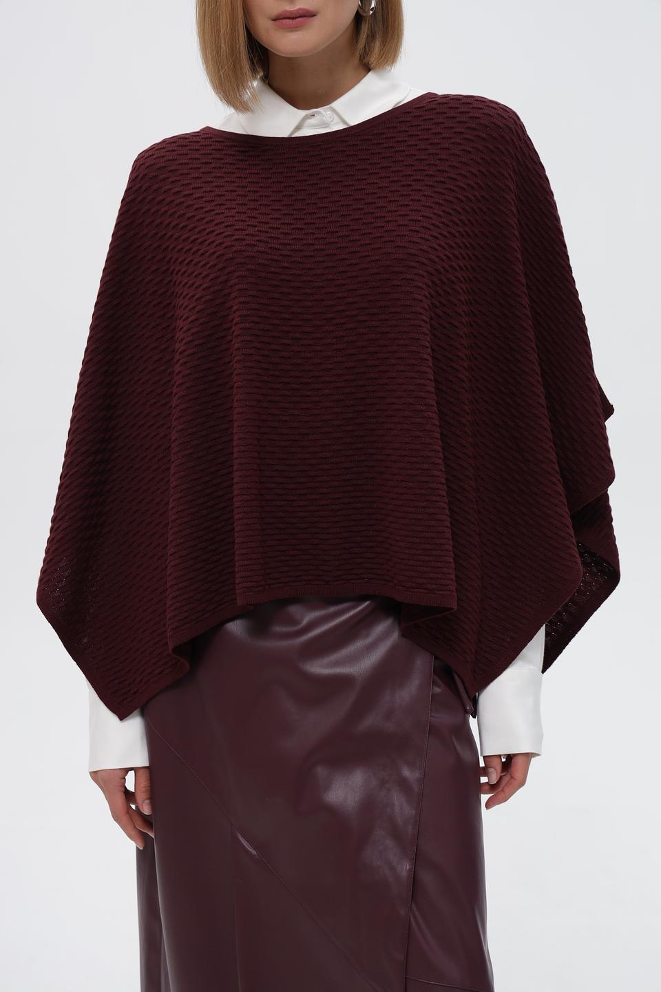 Пончо Steilmann вязаное бордовое