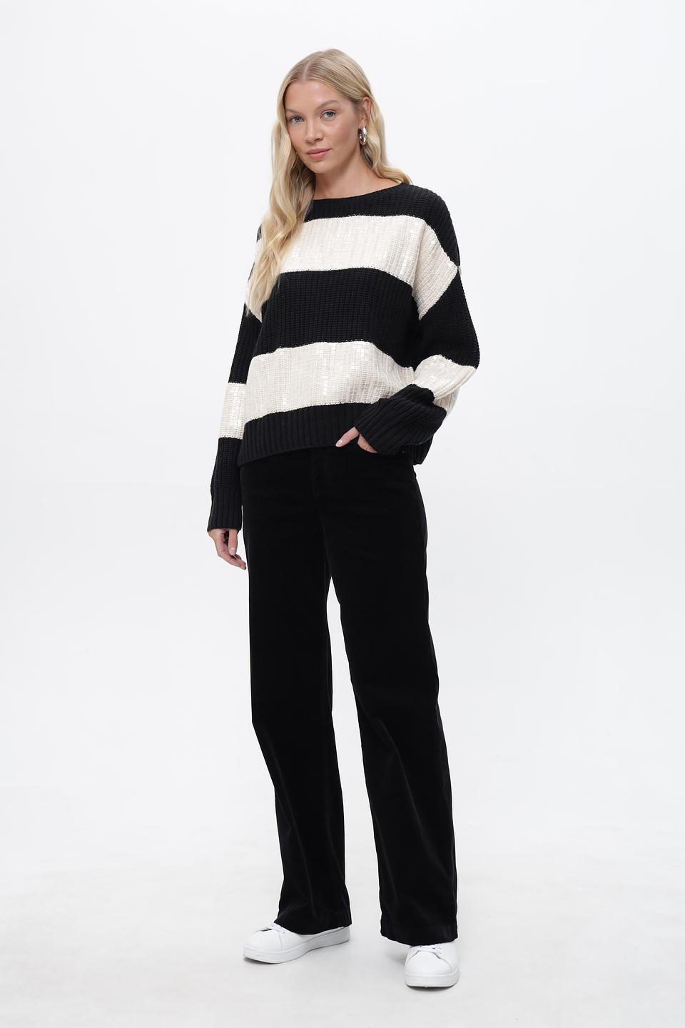 Пуловер Lecomte в полоску