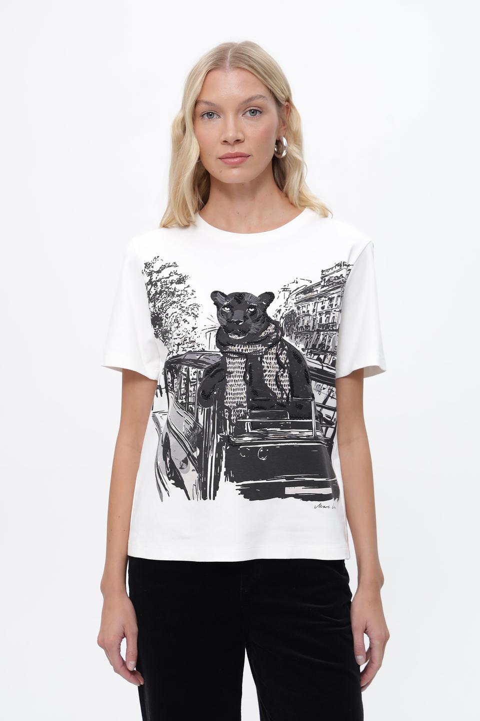 Футболка Marc Cain с принтом медведя