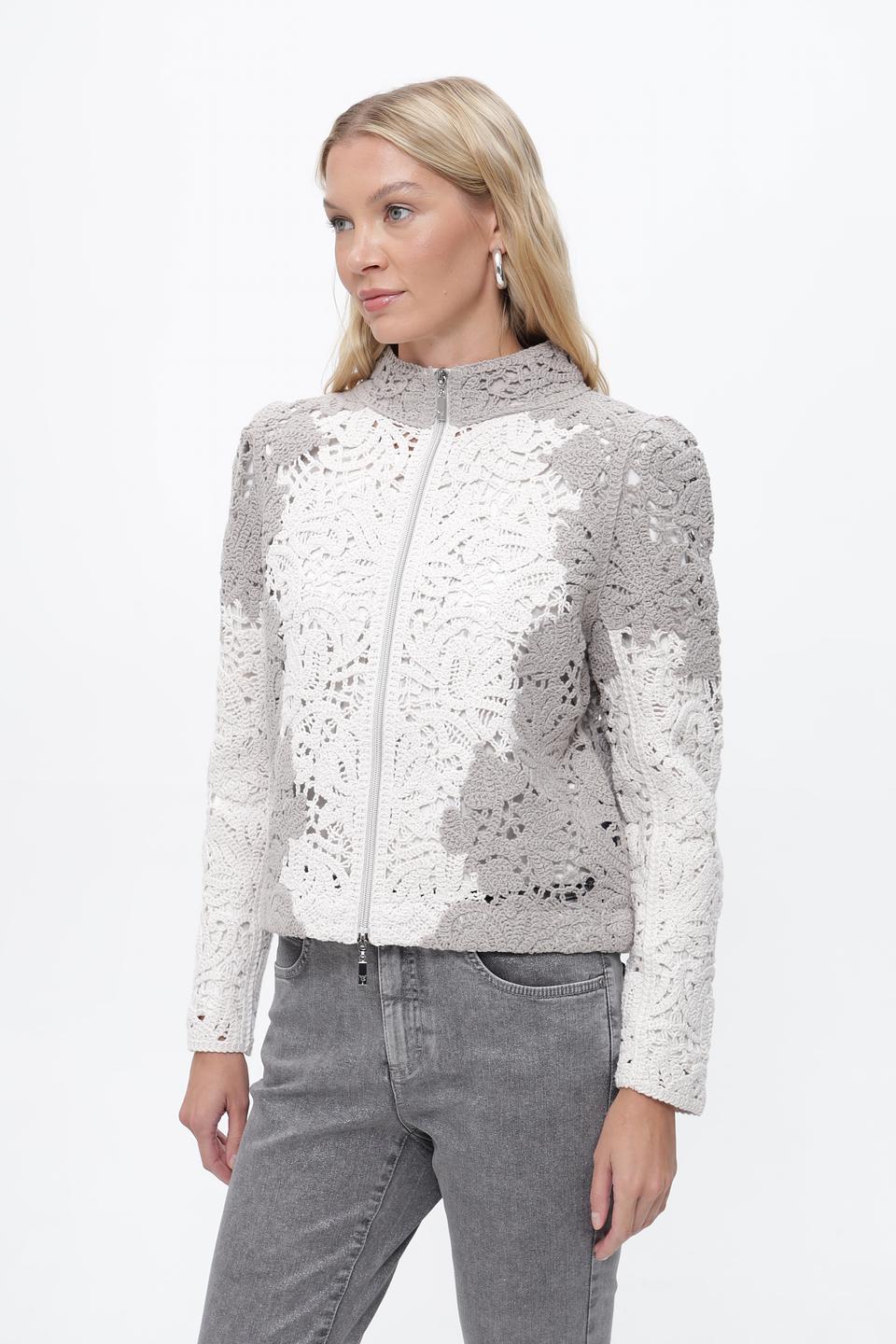 Жакет Monari с кружевом серый