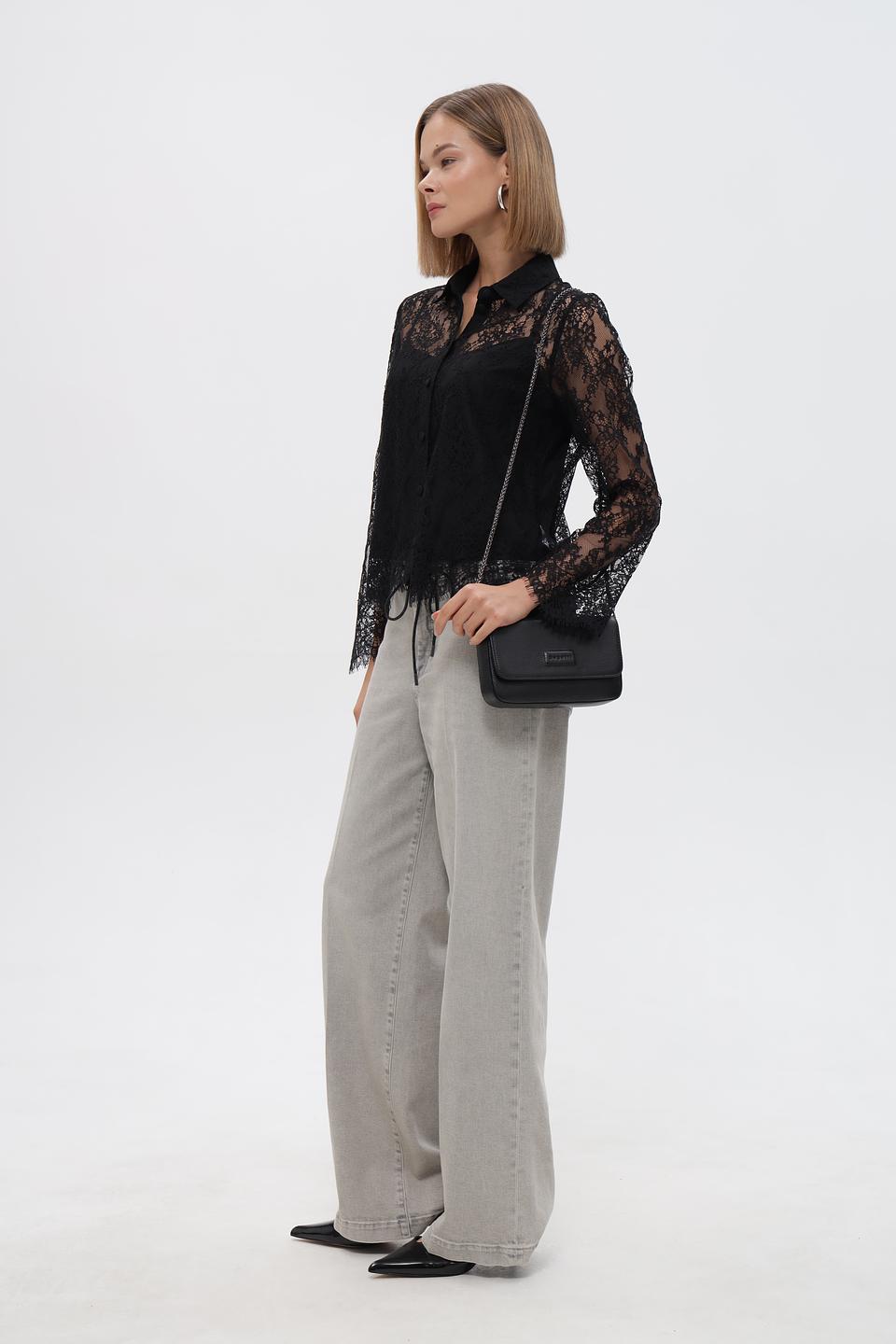 Блузка Marc Cain кружевная черная