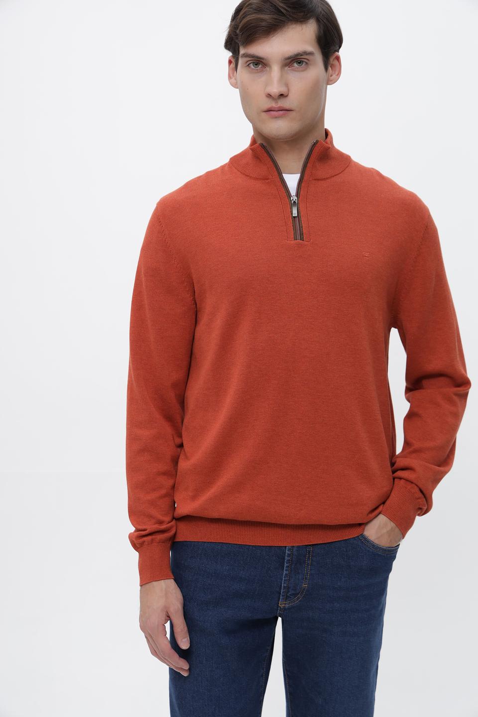 Джемпер Casa Moda с молнией терракотовый