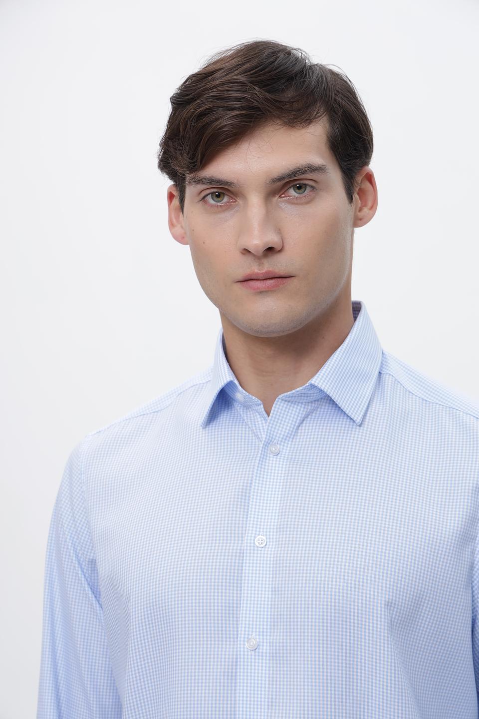Рубашка Venti в клетку голубая