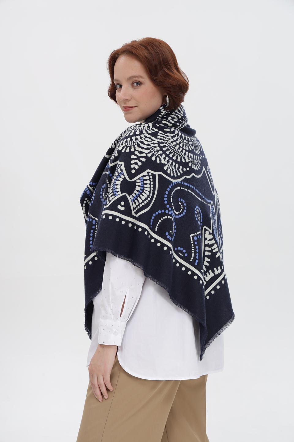 Платок Oui с узором, синий