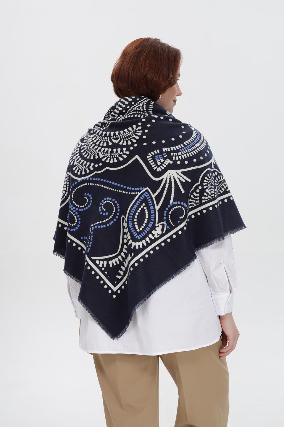 Платок Oui с узором, синий