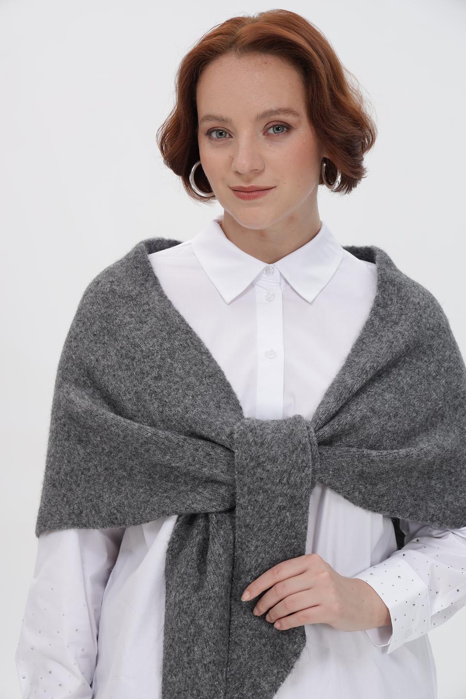 Шарф Fraas серого цвета с завязками