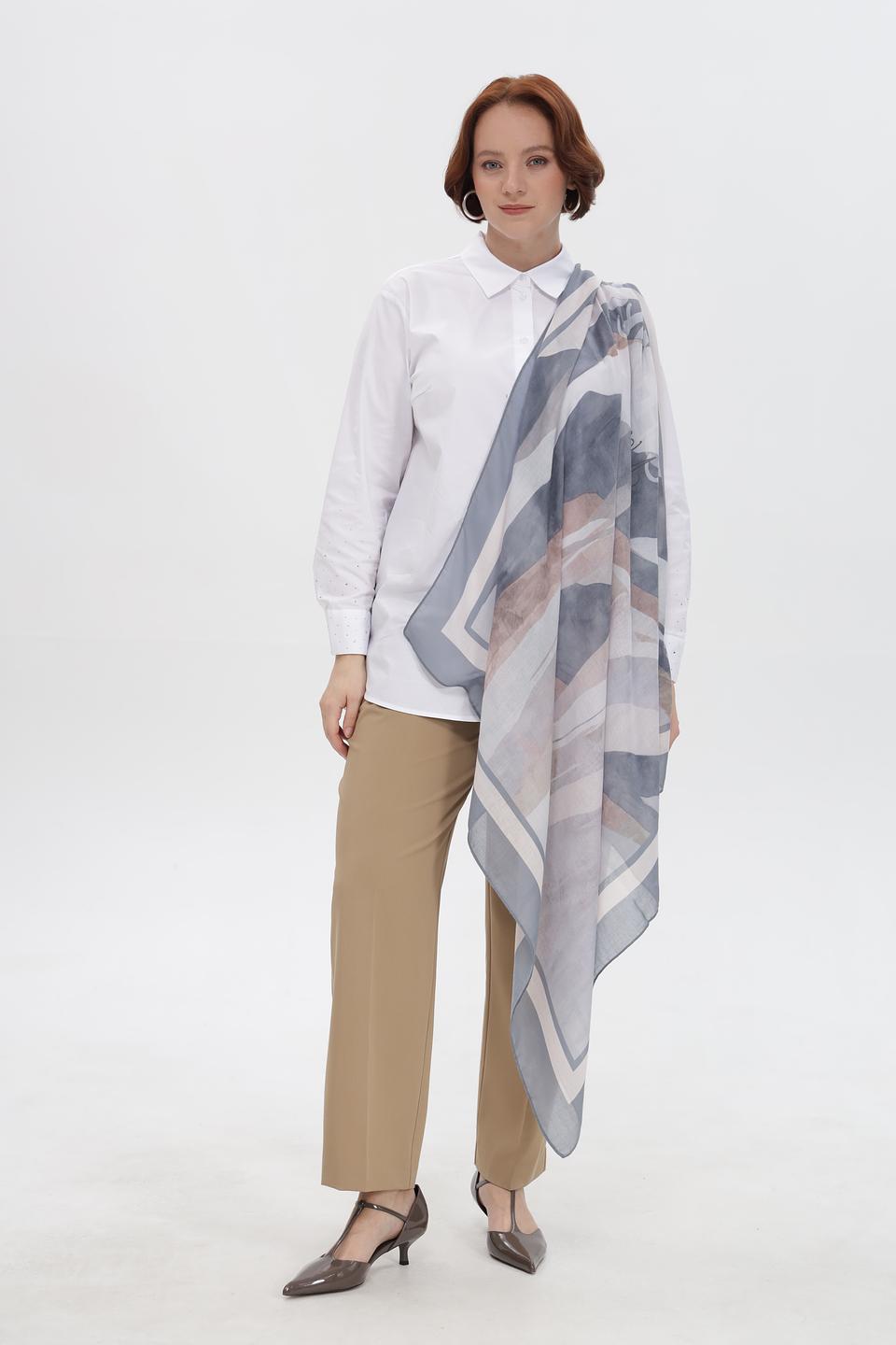 Платок Rabe collection с принтом серый