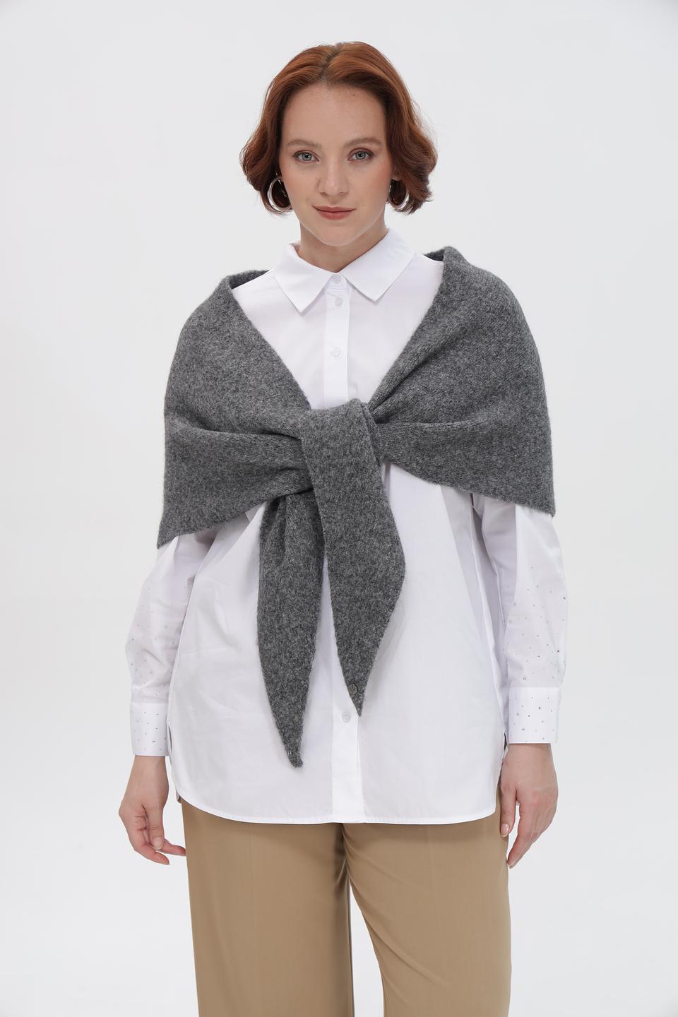 Шарф Fraas серого цвета с завязками
