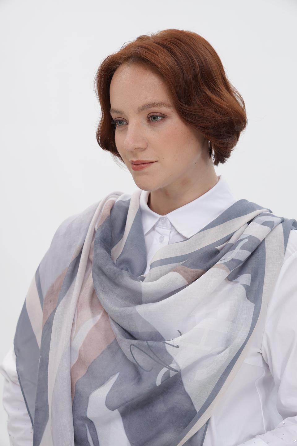 Платок Rabe collection с принтом серый