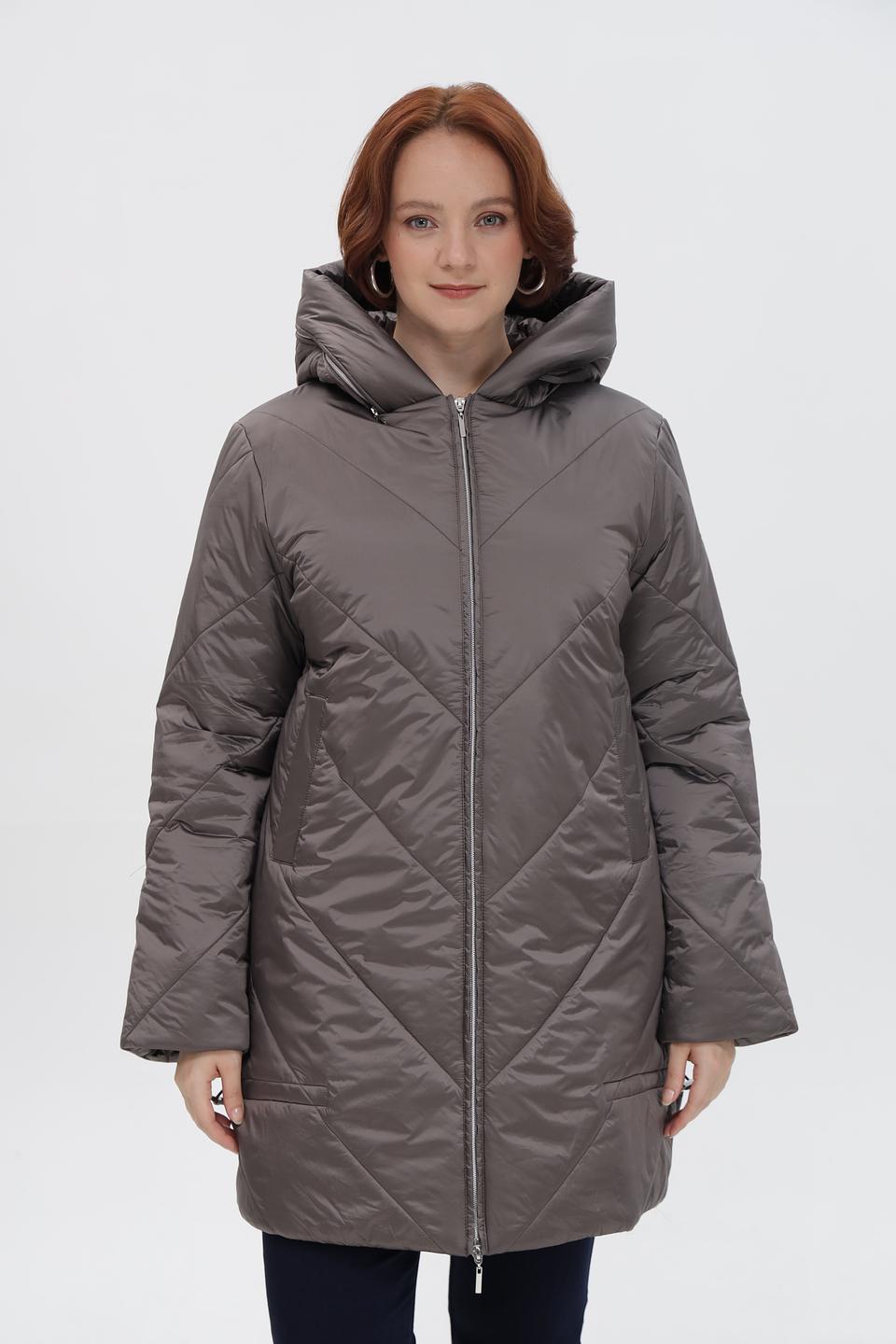 Пальто Baronia стеганое серое