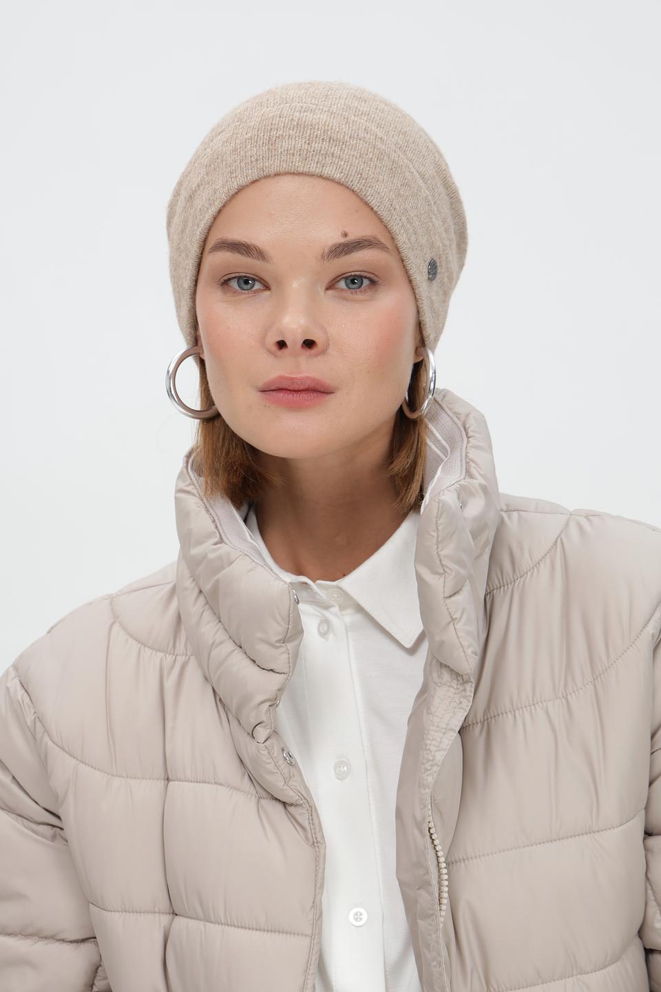 Шапка Fraas вязаная бежевая